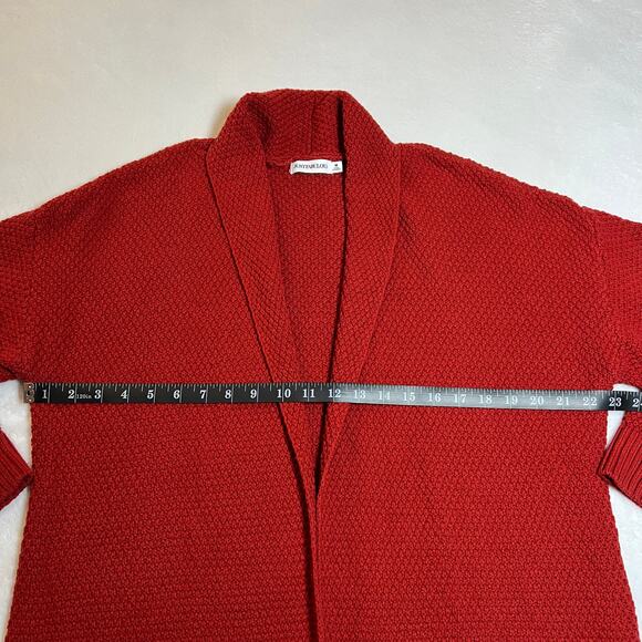 JustFab Long Line Open Front Knit Duster Cardigan Size Medium Boho Cottagecore - Picture 7 of 9